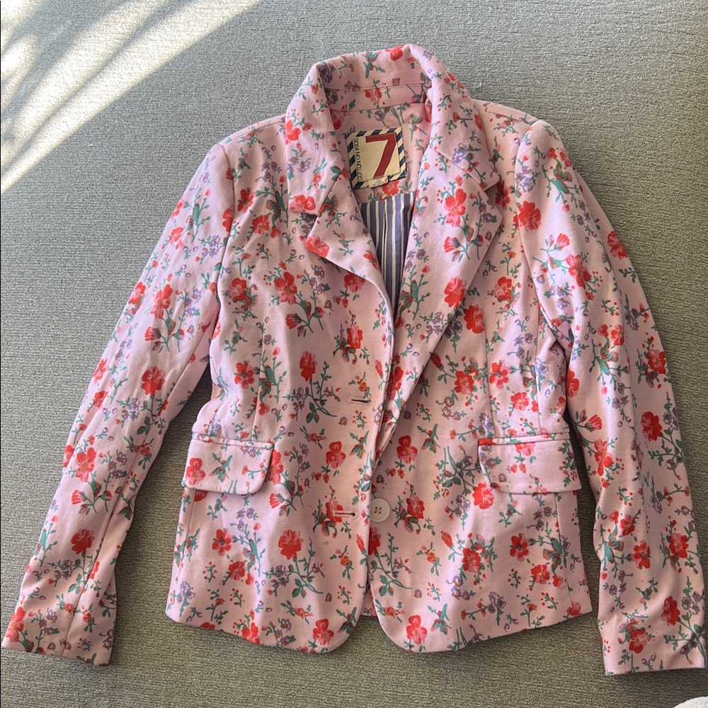 Floral Pink Girl's Blazer